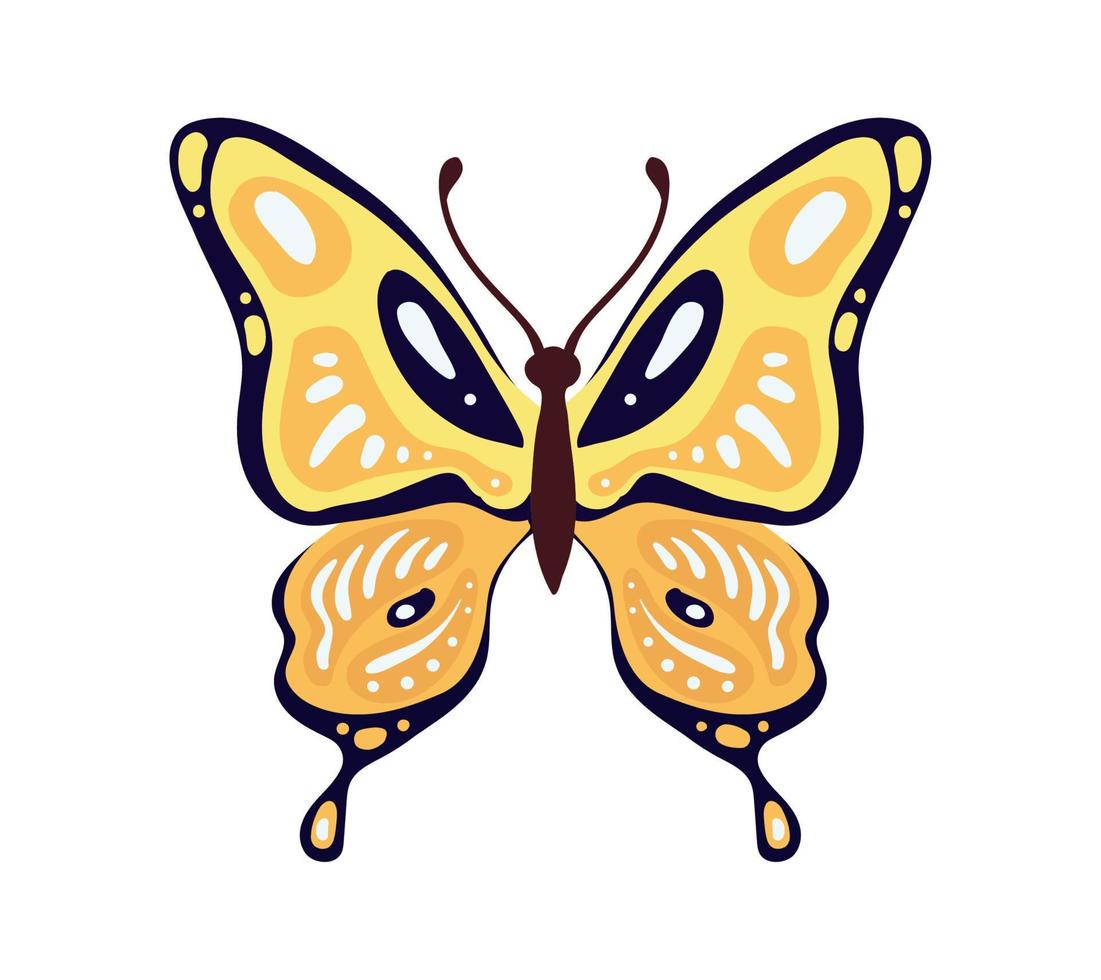 butterfly with yellow wings vector