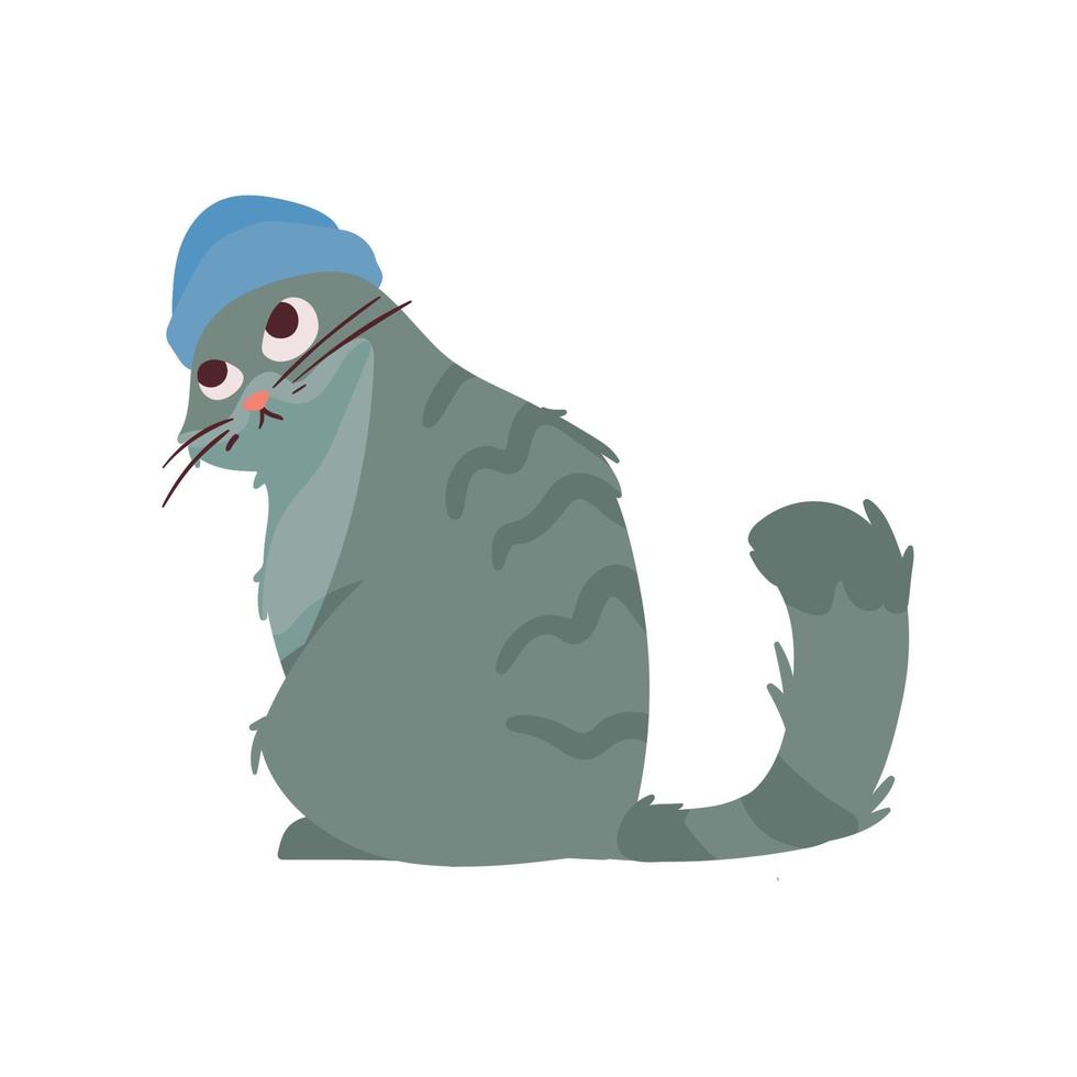 cute little gray cat vector