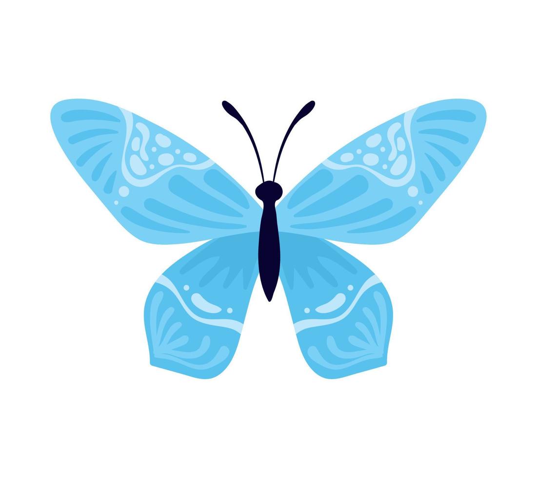 mariposa con alas azules vector