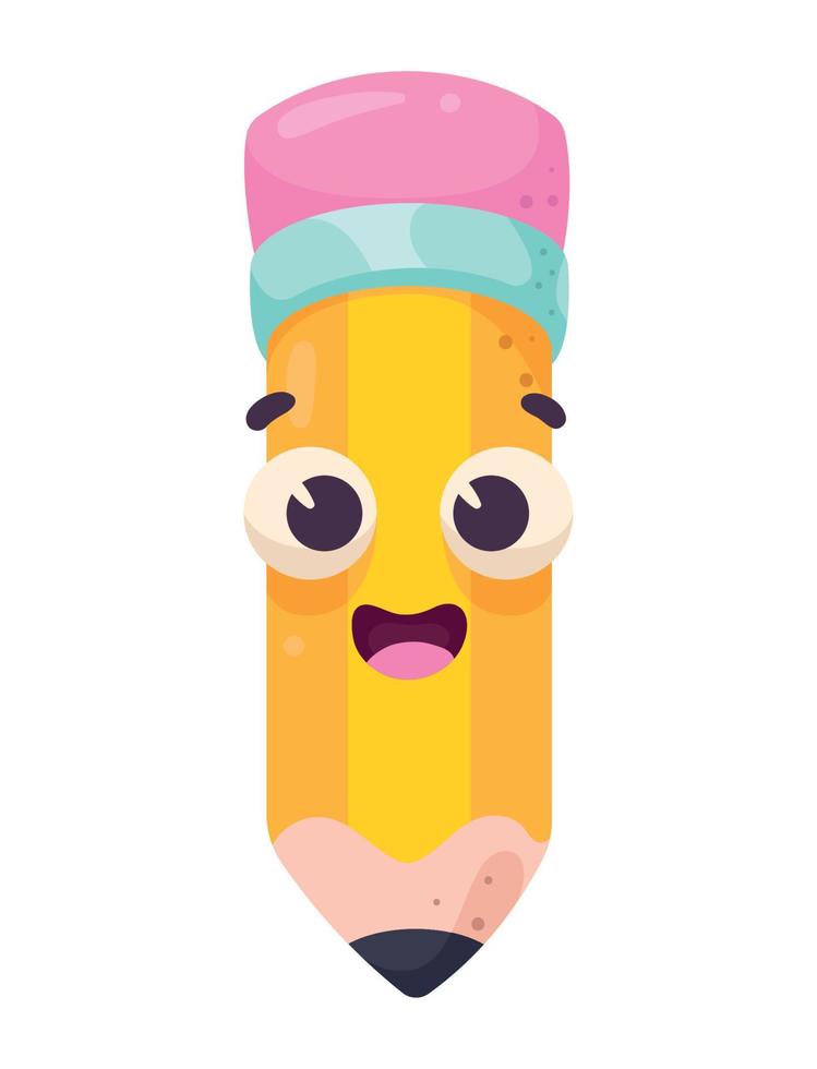 pencil school supply kawaii vector