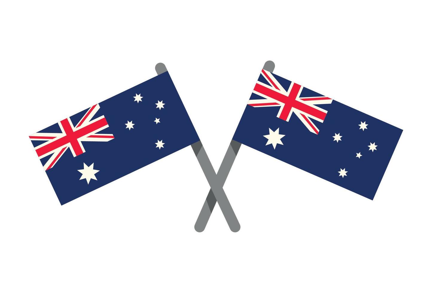 australian flags in poles vector
