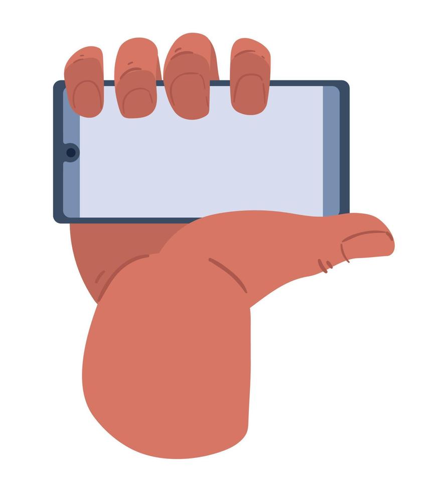 hand human with smartphone vector