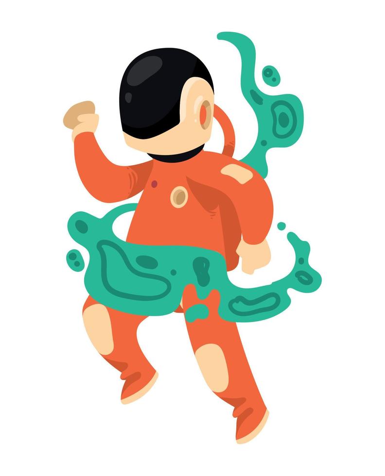 astronaut with slime green vector