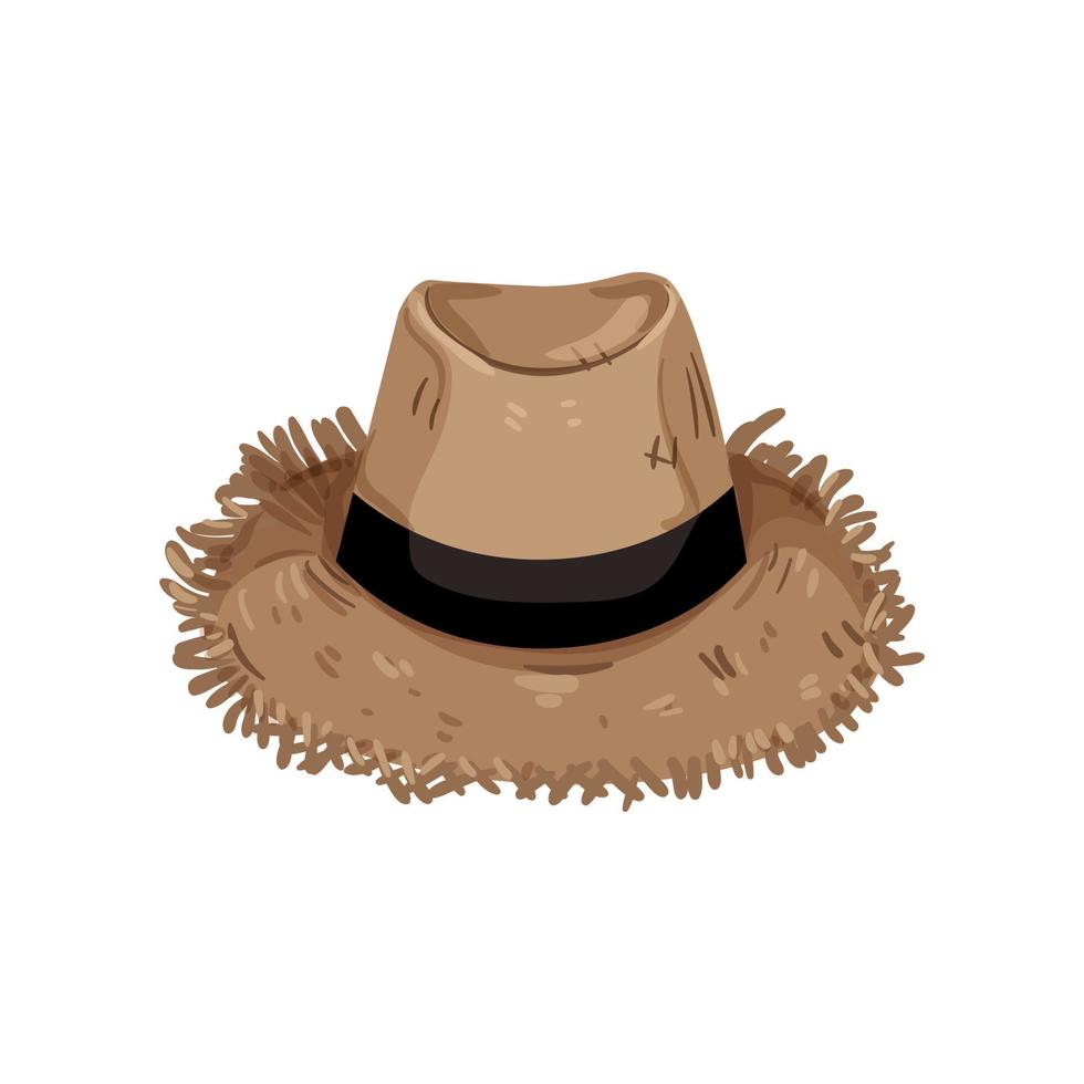 traditional straw hat cartoon vector illustration