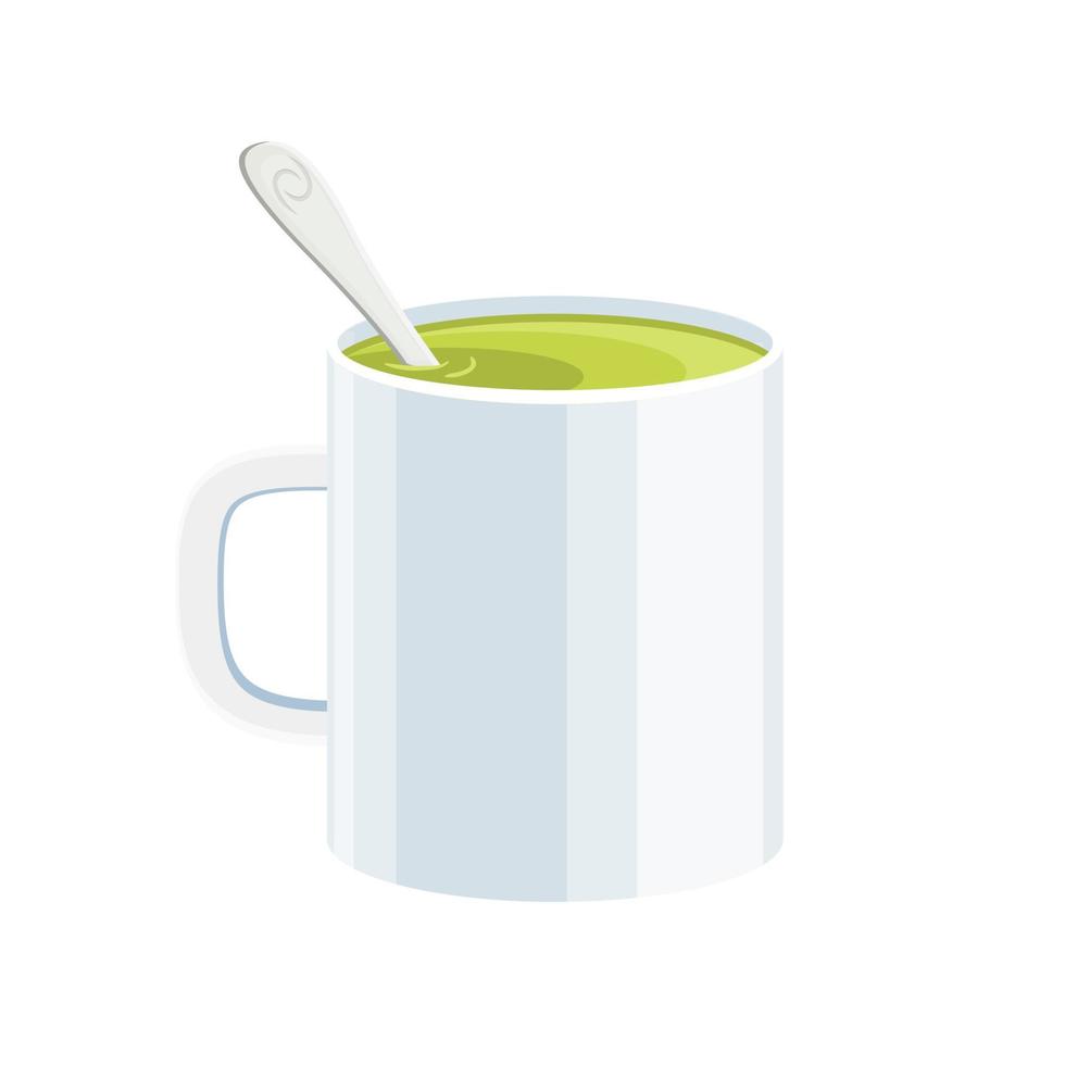 green tea cartoon vector illustration