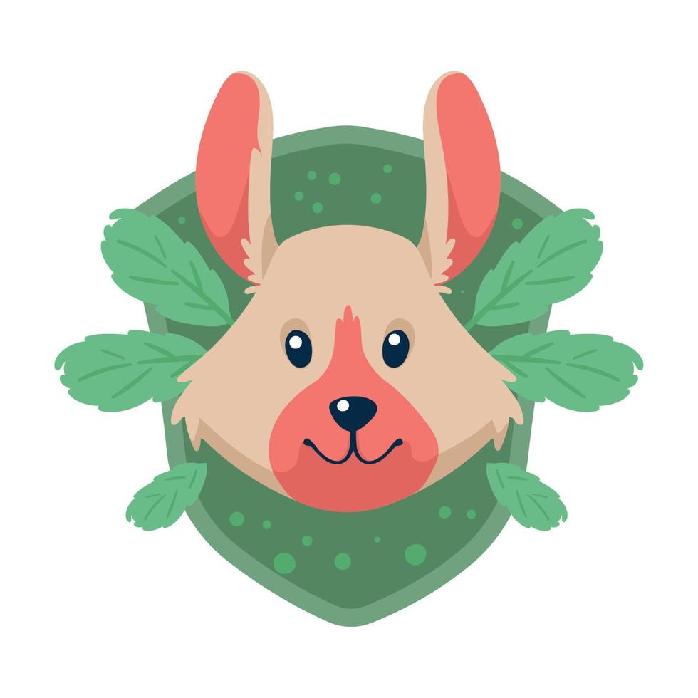 head dog with leafs vector