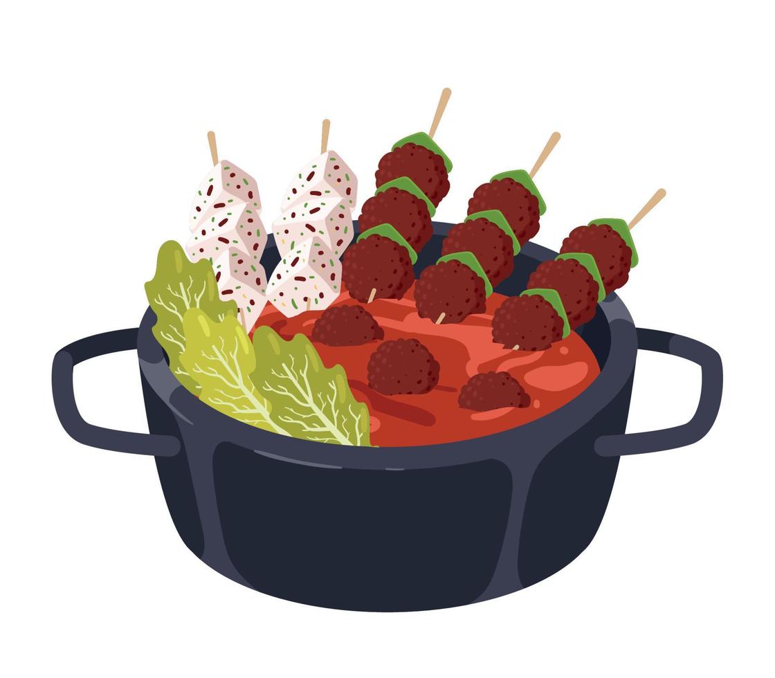 soondae korean food vector