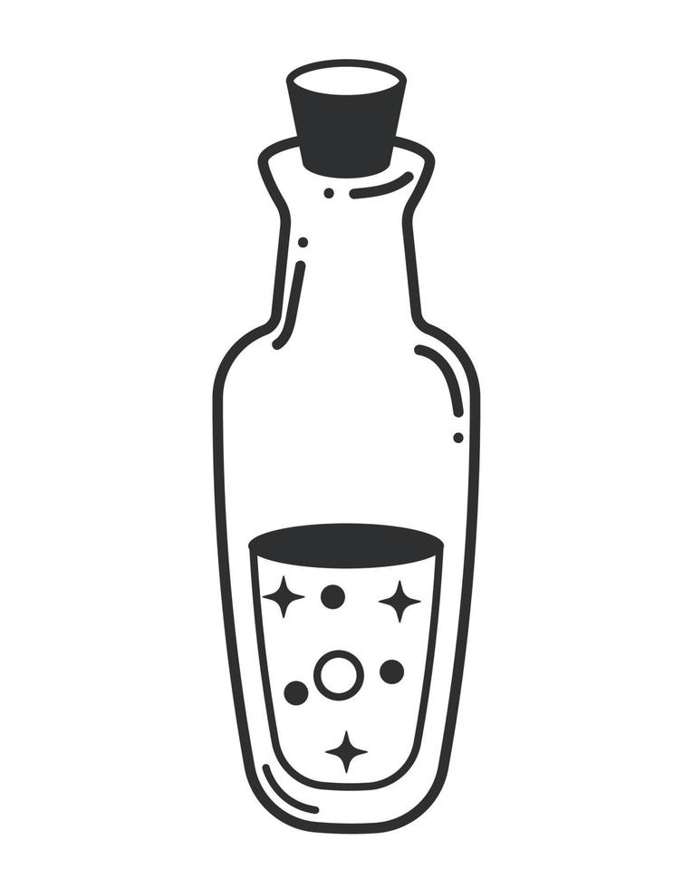 bottle with cork esoteric vector