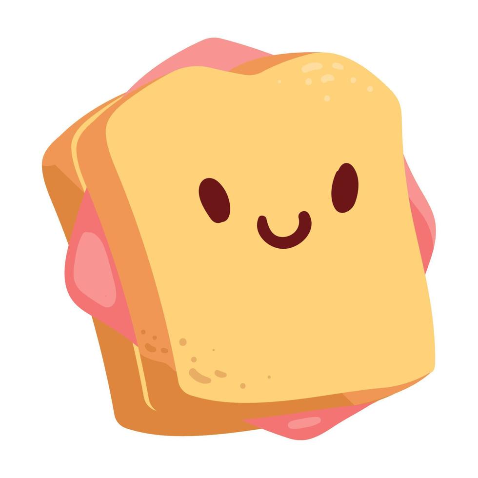 delicioso sándwich kawaii vector