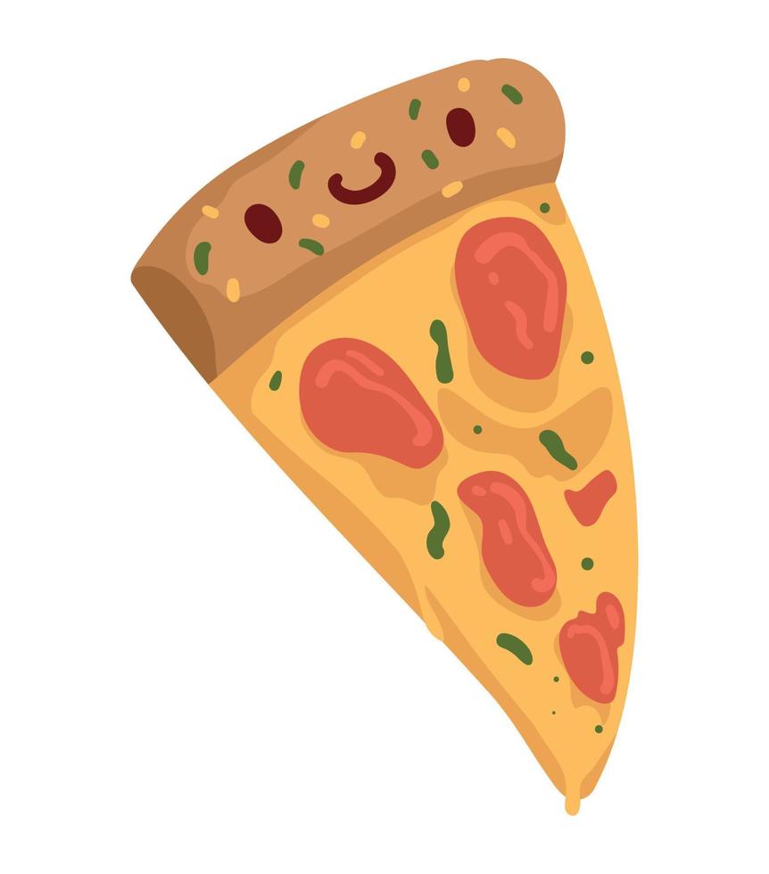 pizza italiana kawaii vector