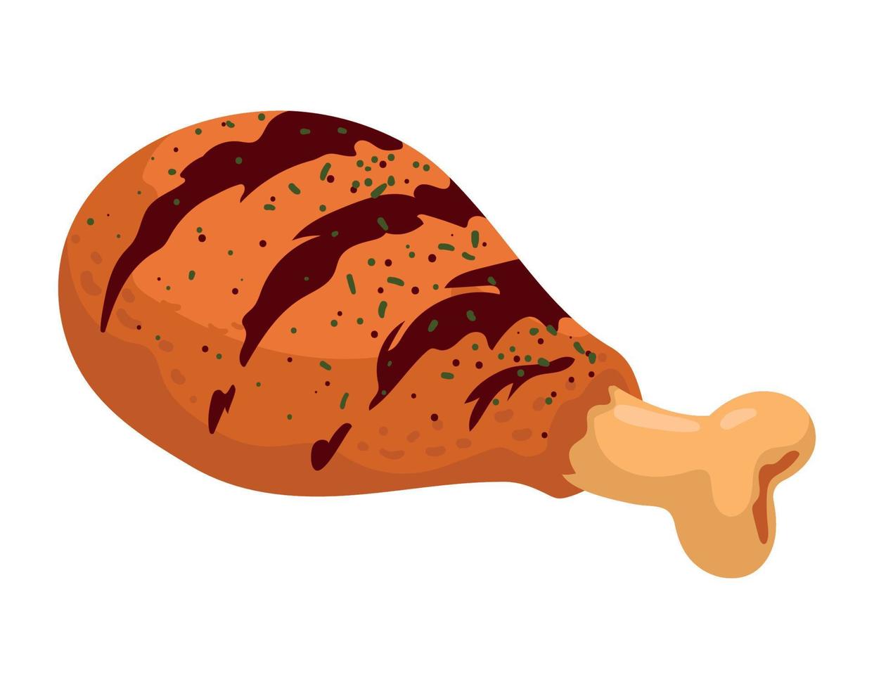 chicken thigh grill meat vector