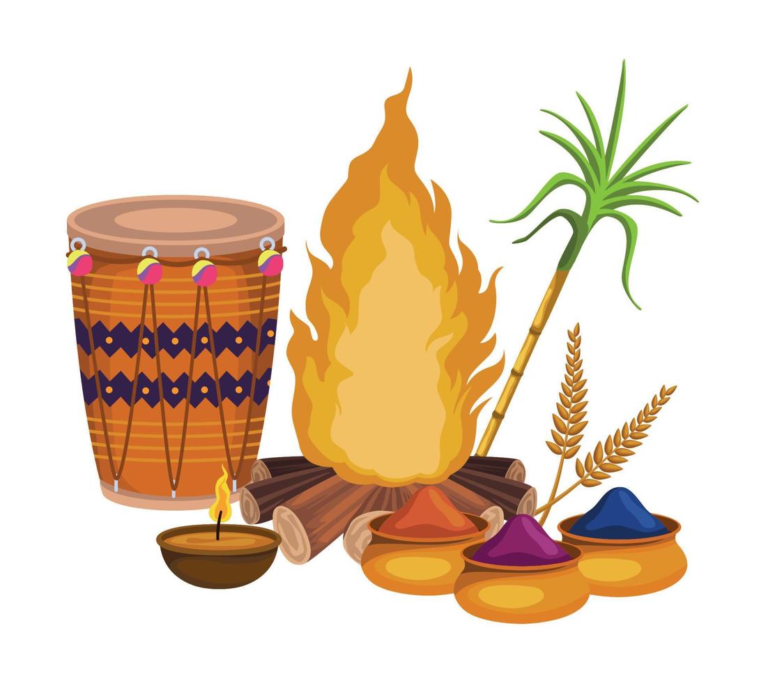 lohri festival celebration vector