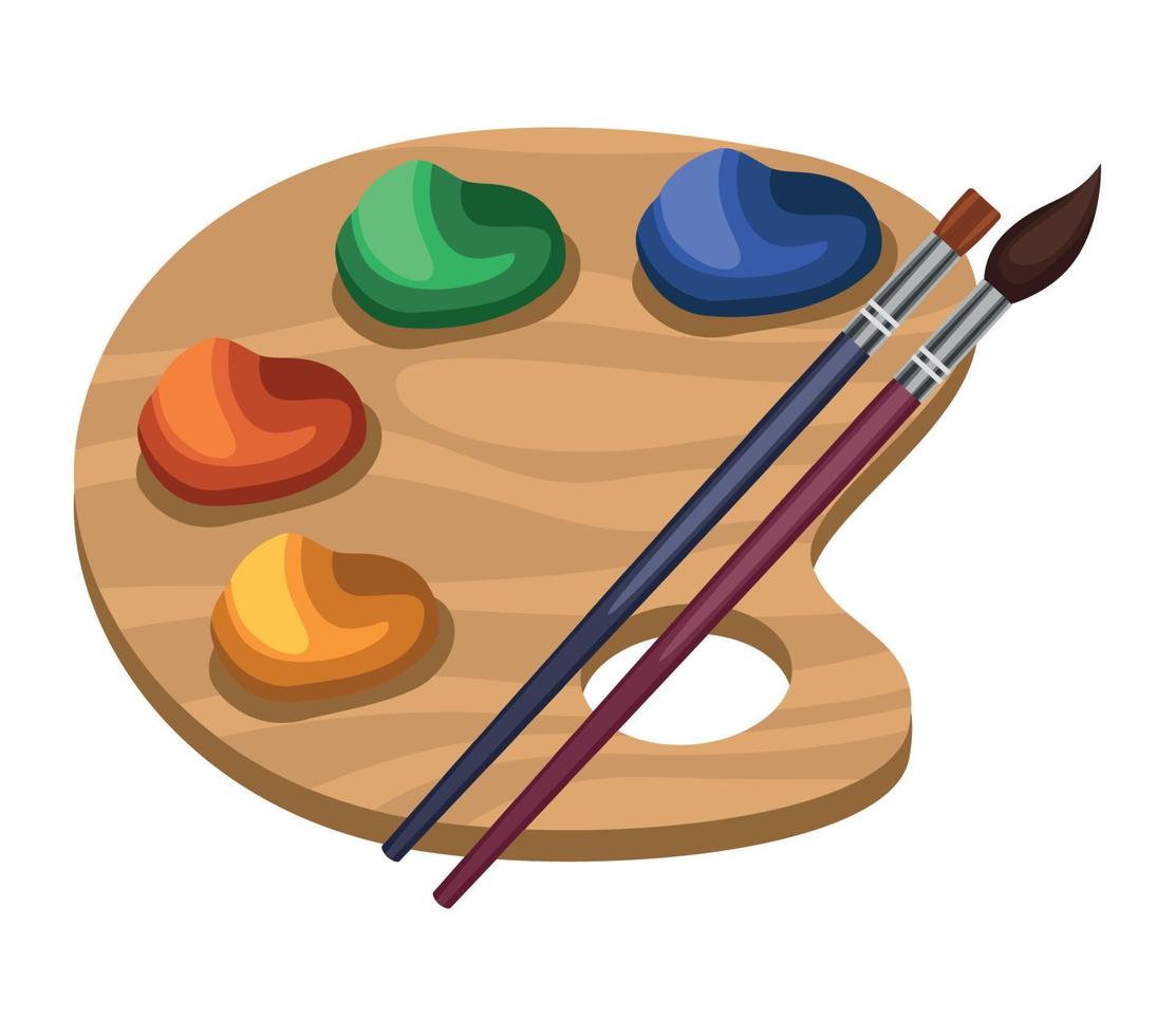 paint palette and brush 17406539 Vector Art at Vecteezy