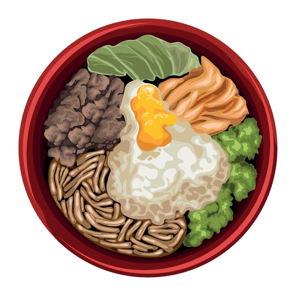 bibimbap korean traditional food vector