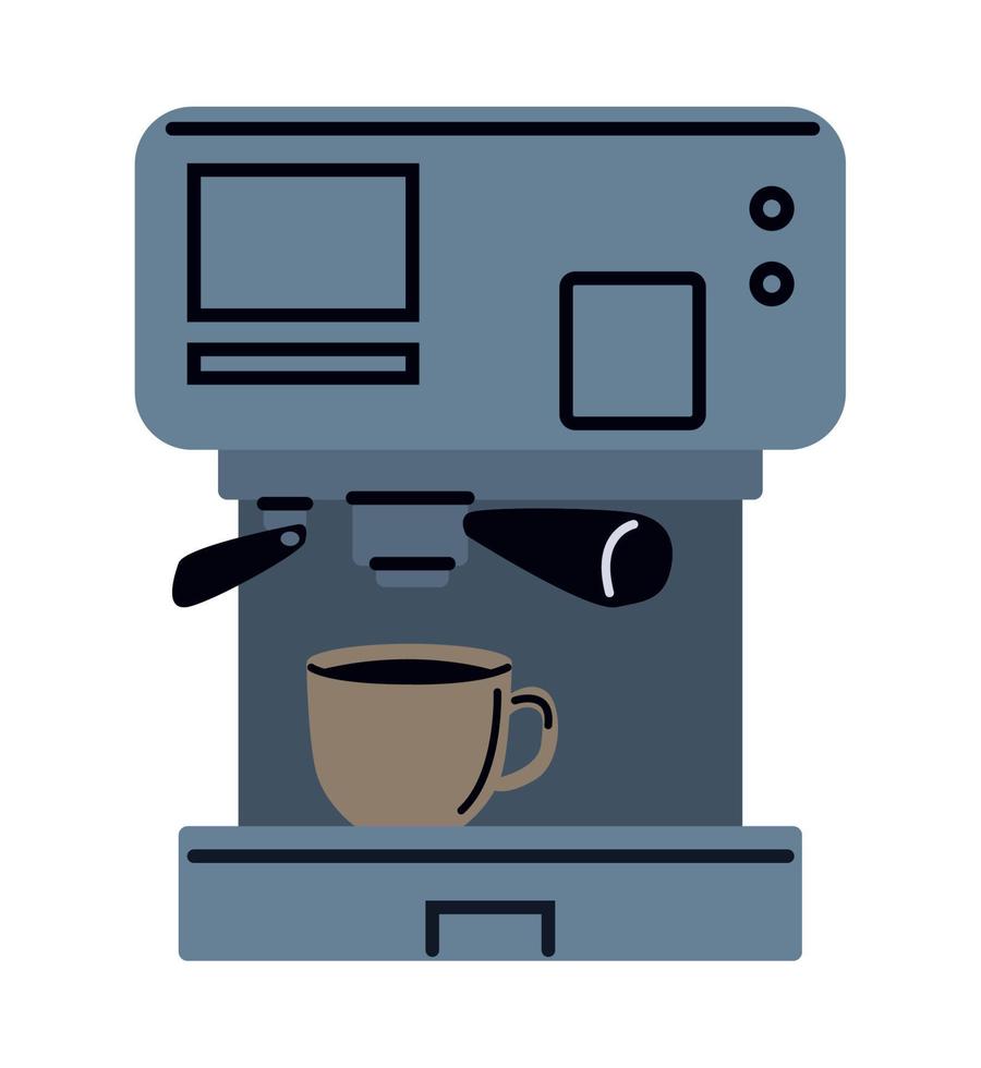 coffee cup in maker machine vector