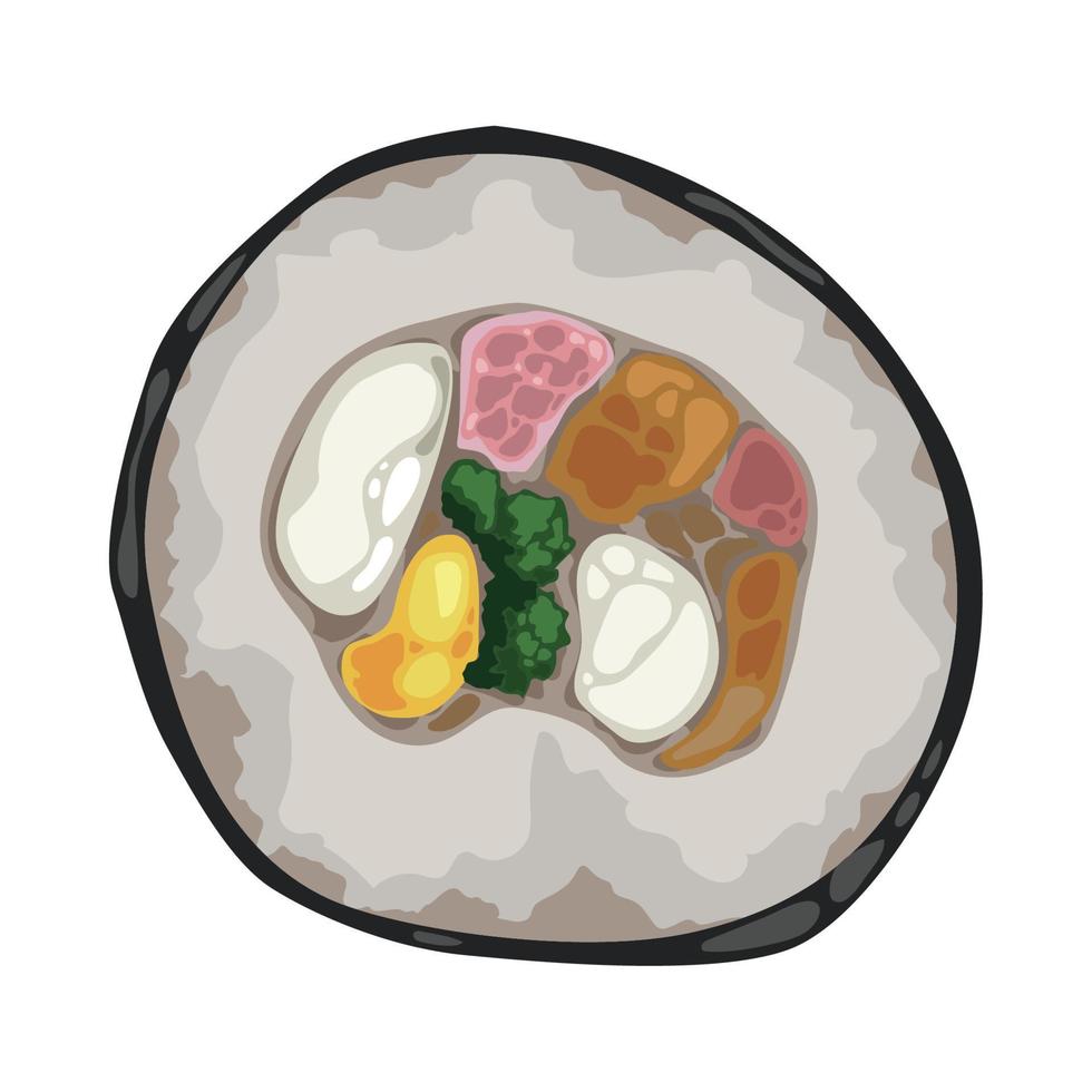 bimbap korean sushi roll vector
