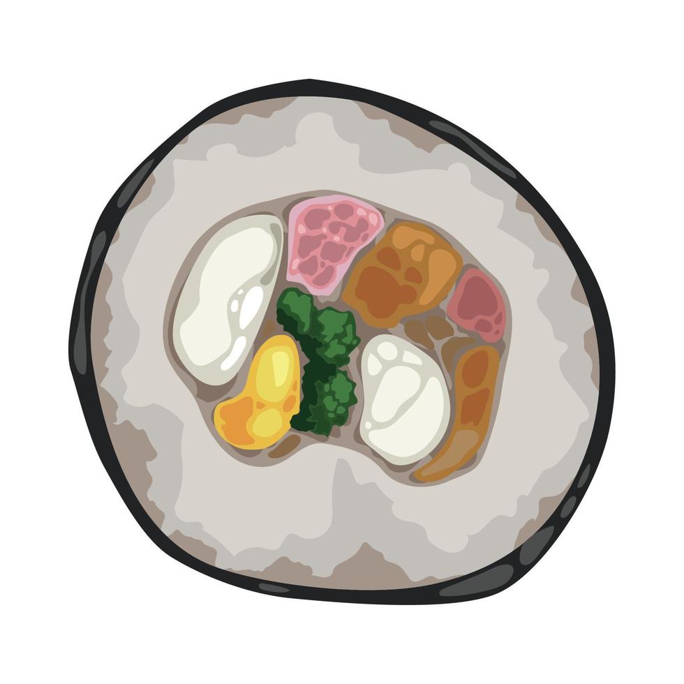 rollo de sushi coreano bimbap vector