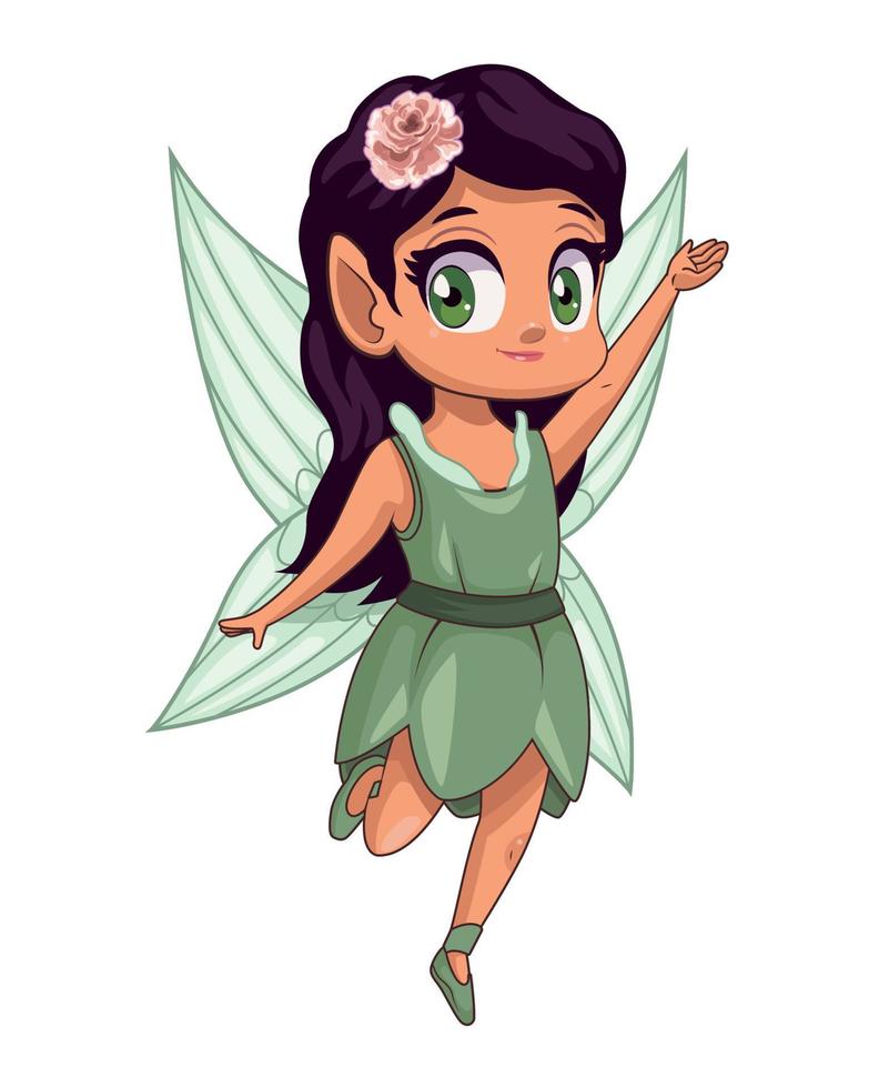 little fairy with rose vector