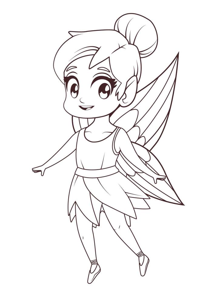 little fairy colorless vector
