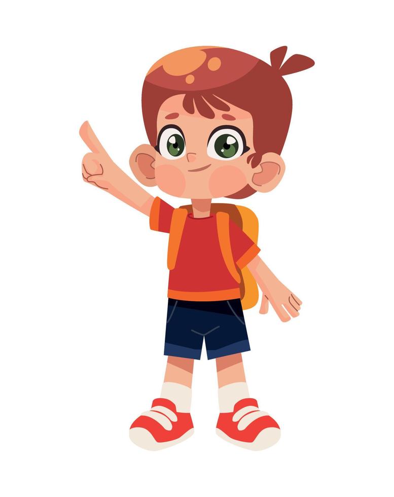 little redhead boy kid vector