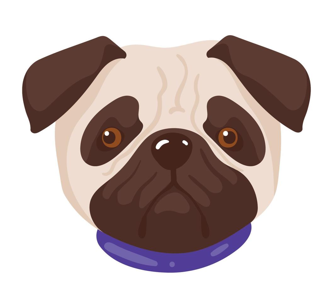 mascota del perro pug vector