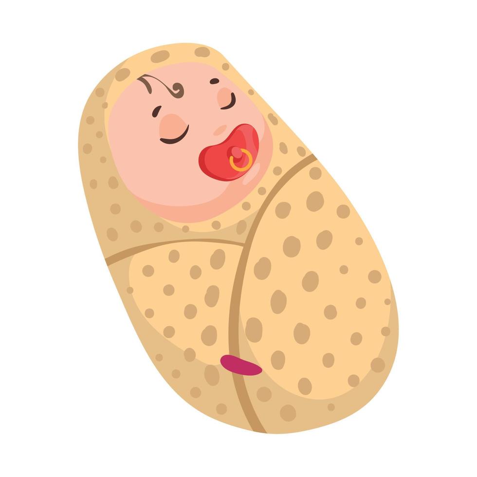 little baby sleeping vector