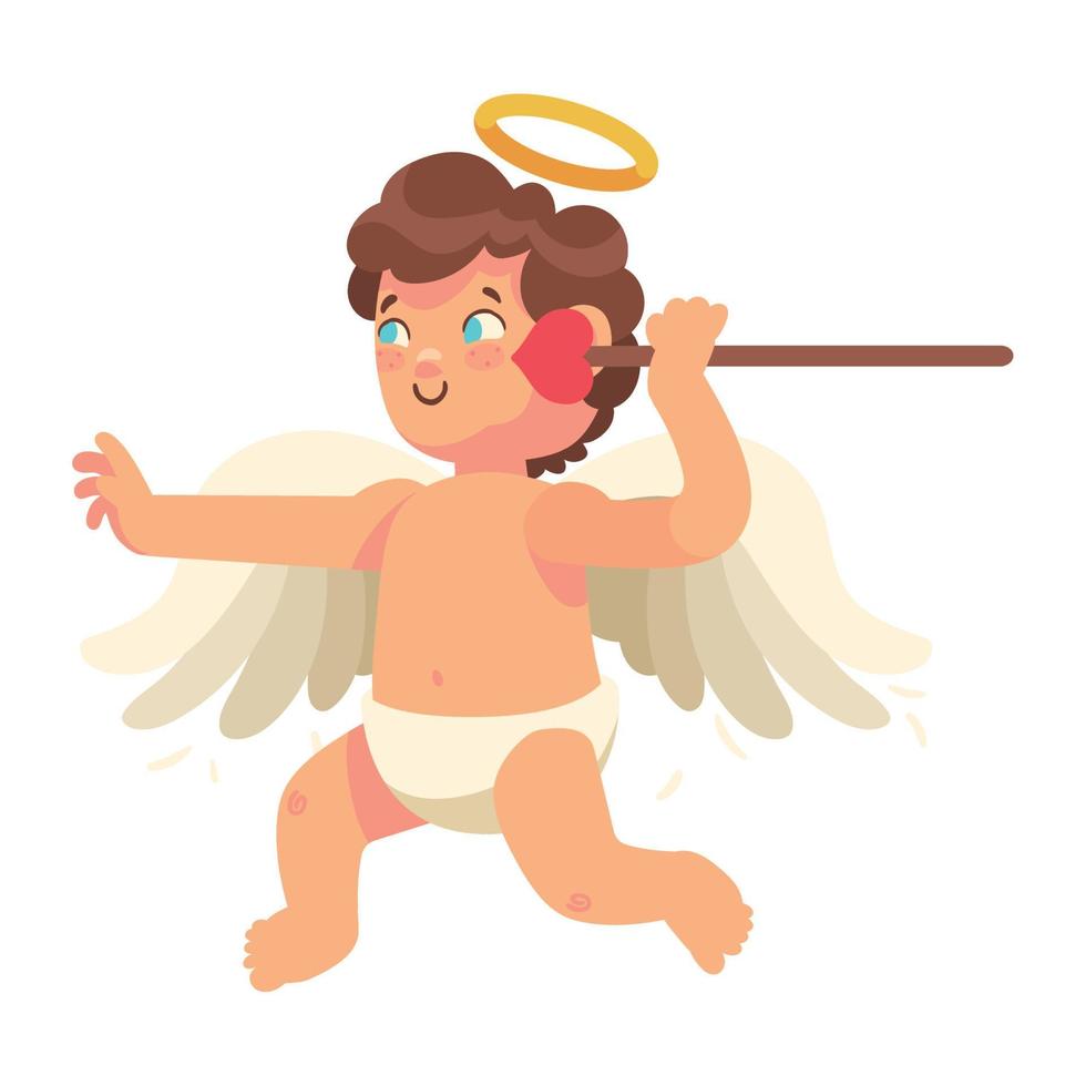 cupid angel with spear vector