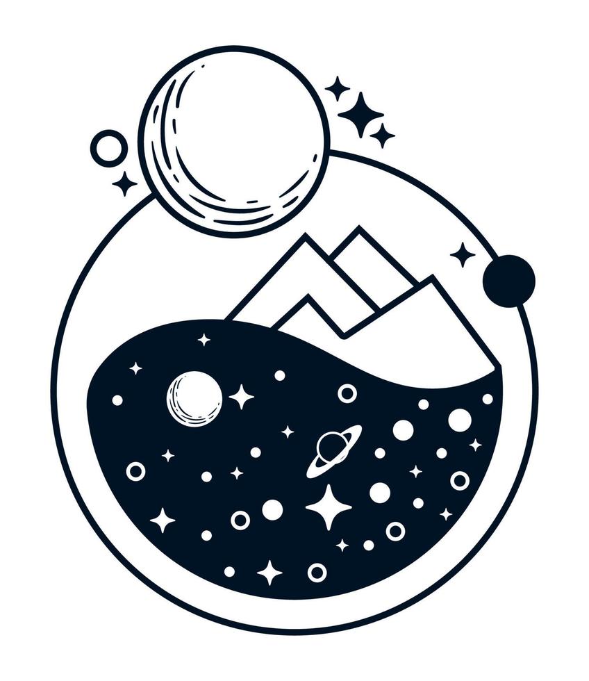 estilo de astrología surrealista paisaje vector