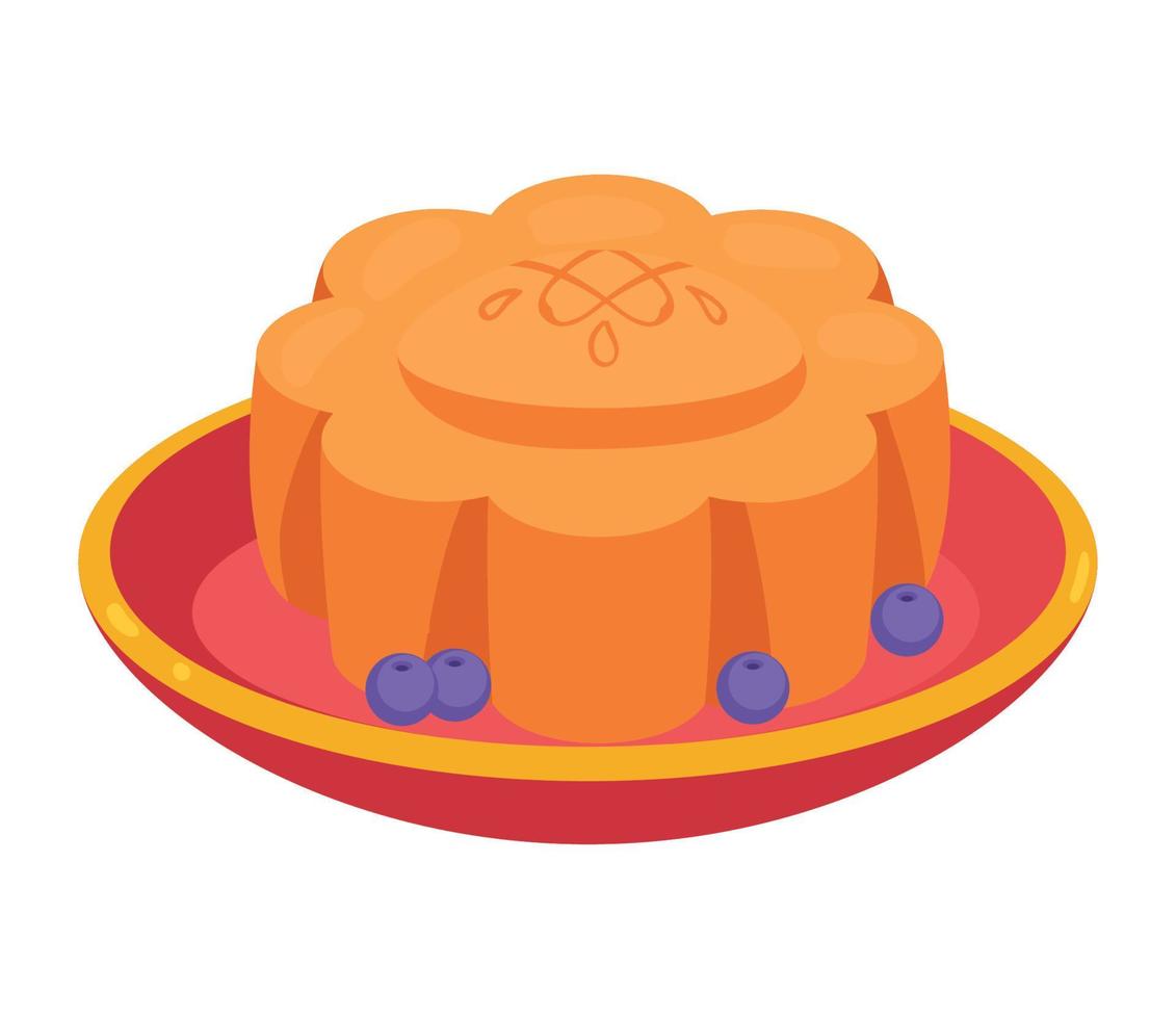 postre tradicional chino mooncake vector