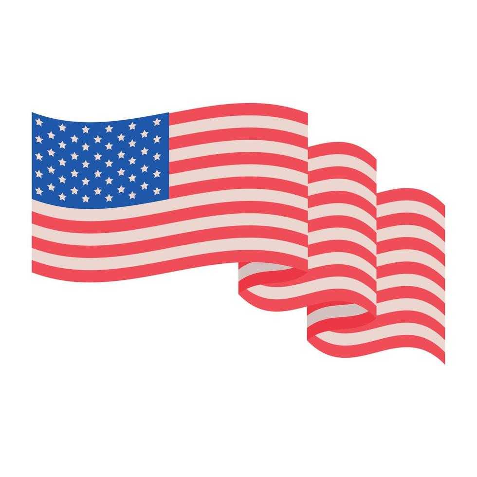 usa flag waving vector