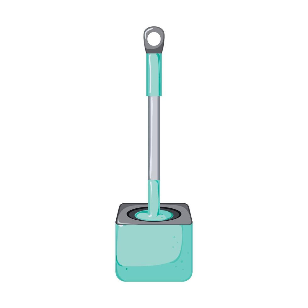 housework toilet brush cartoon vector illustration