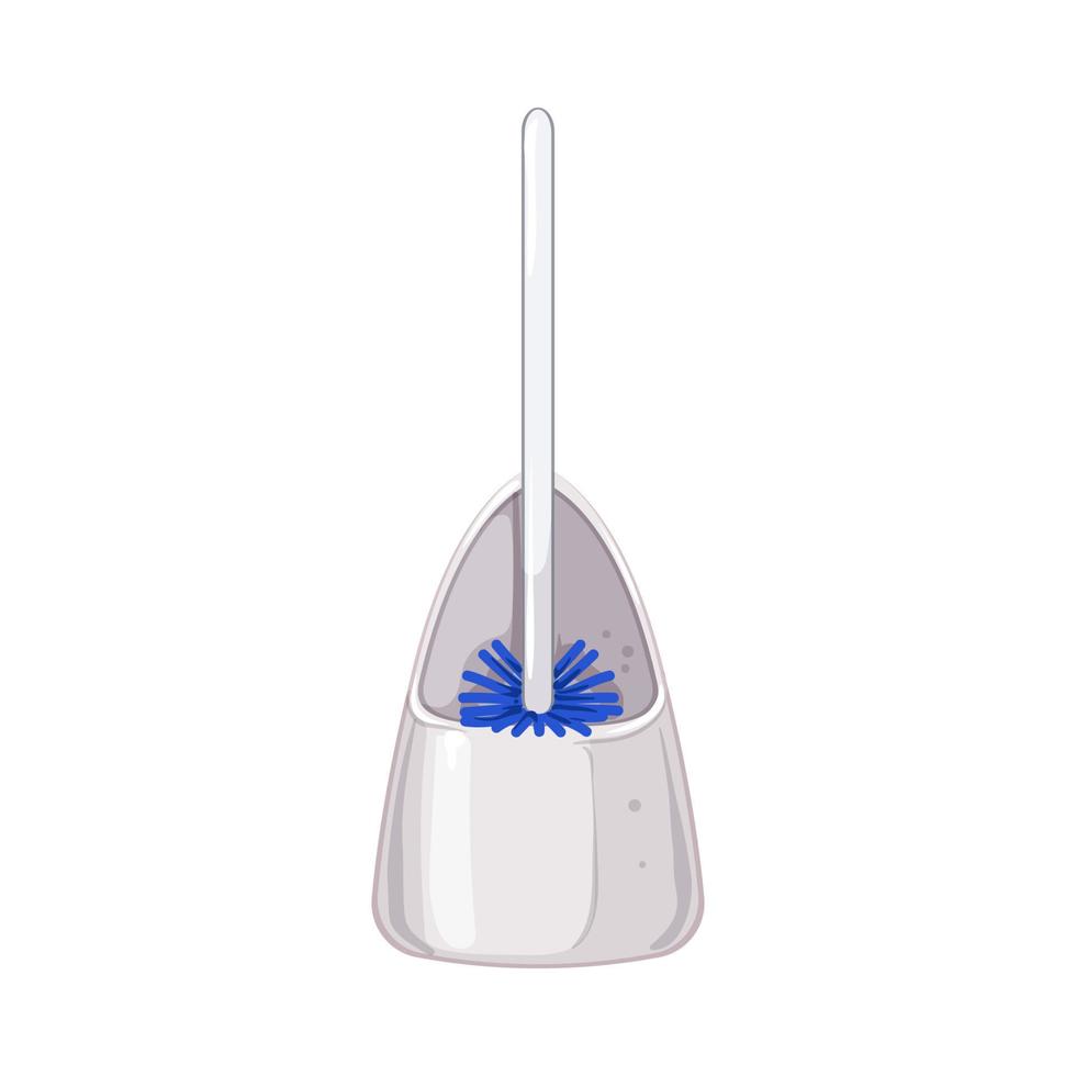 bowl toilet brush cartoon vector illustration