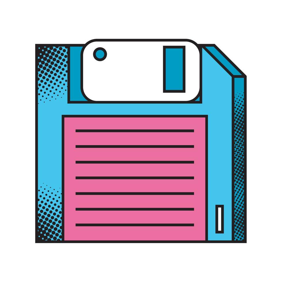 floppy pop art style vector