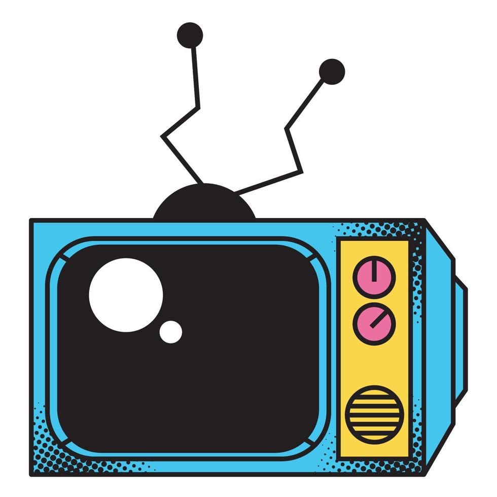 tv pop art style vector
