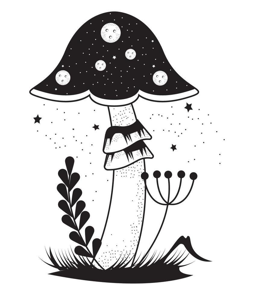 fungus garden surreal space vector