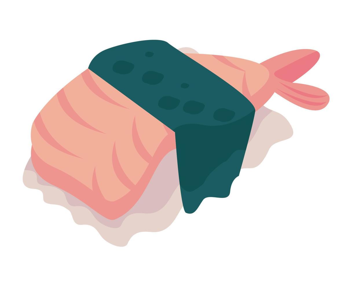 ebi sushi delicioso vector