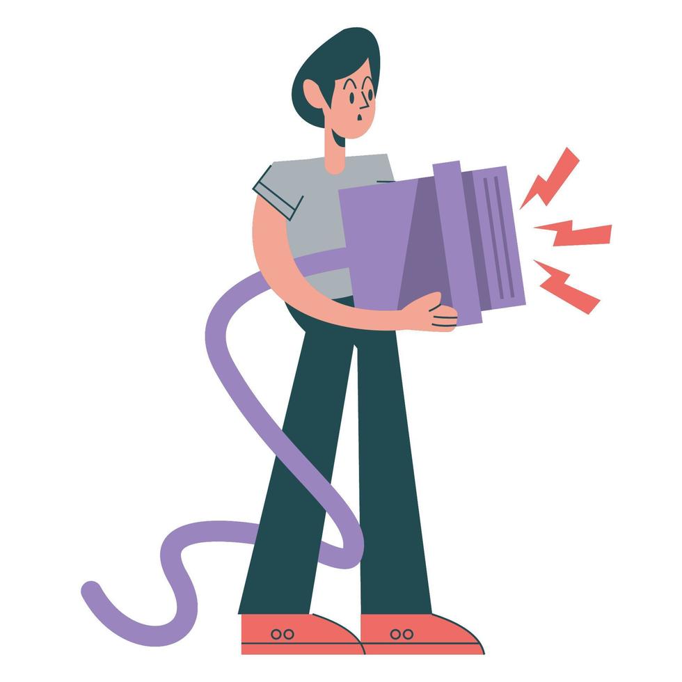 man with socket connector vector