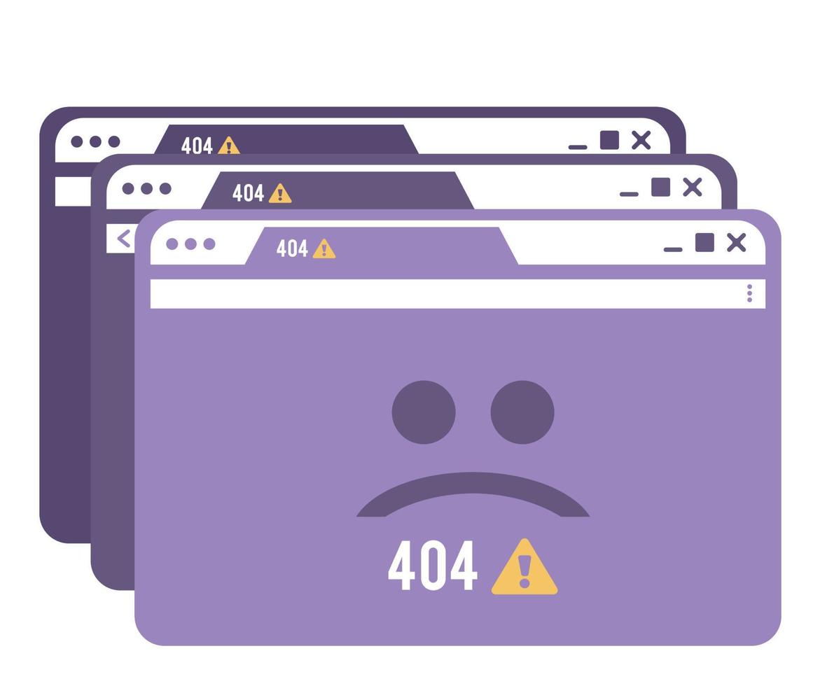 error 404 en paginas web vector