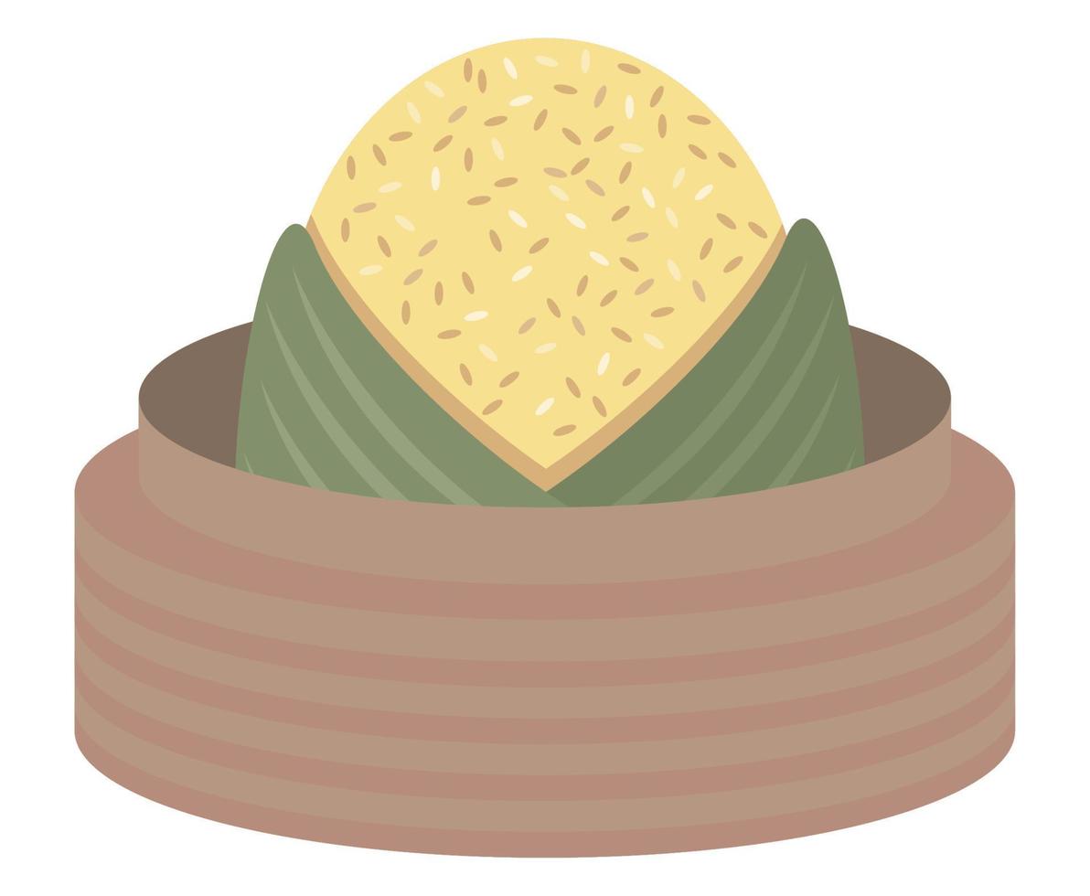 comida zongzi en plato vector