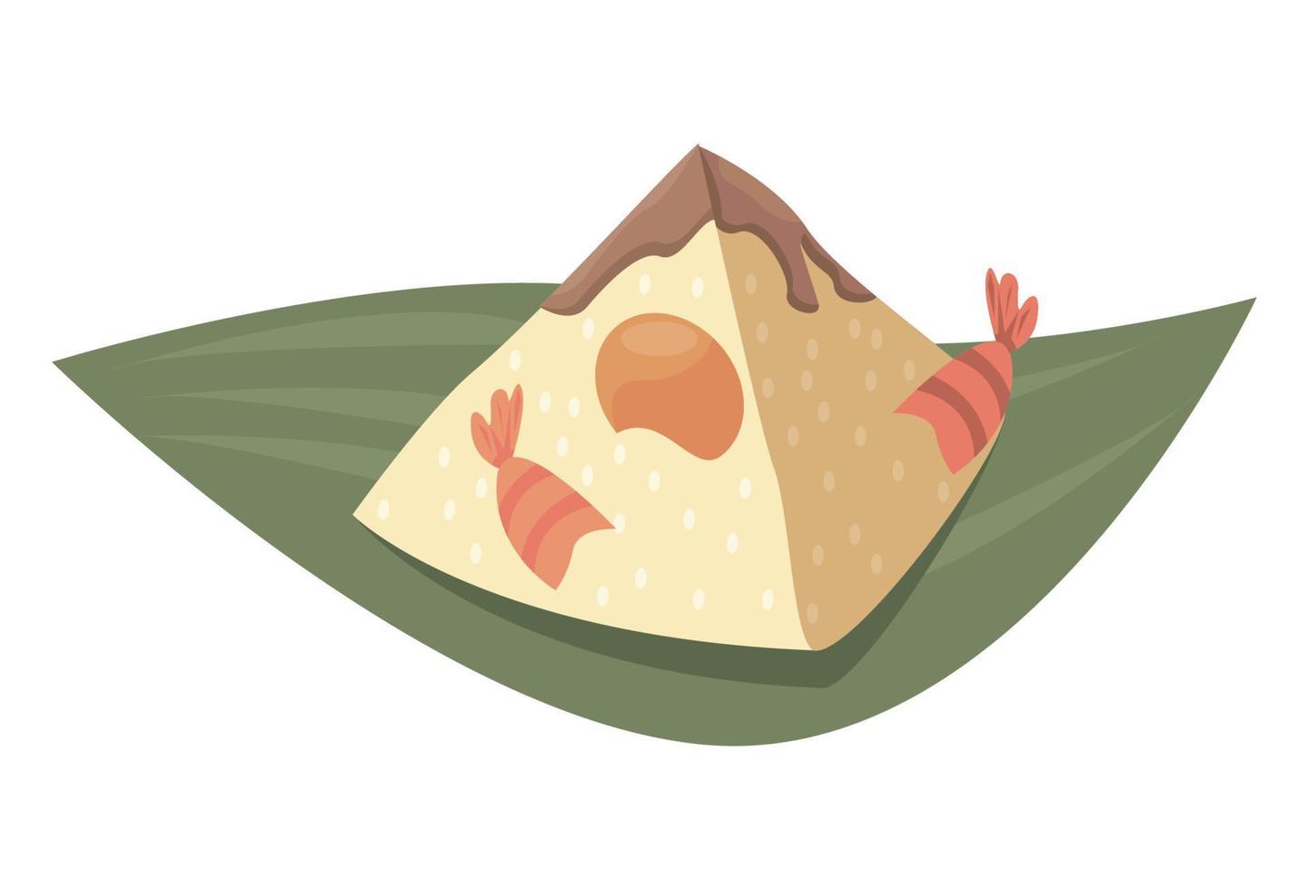 zongzi food open leaf vector