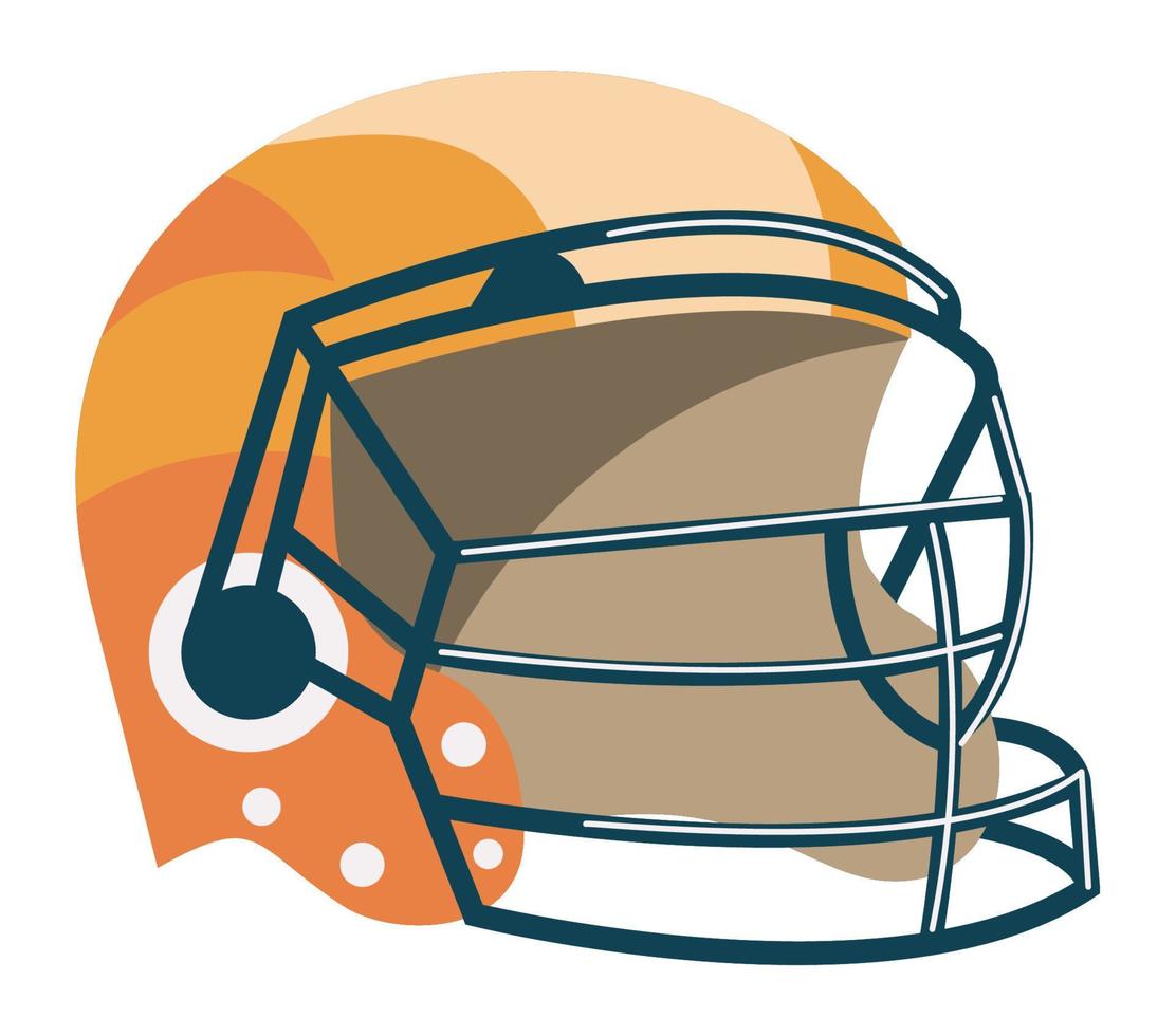 american football orange helmet vector