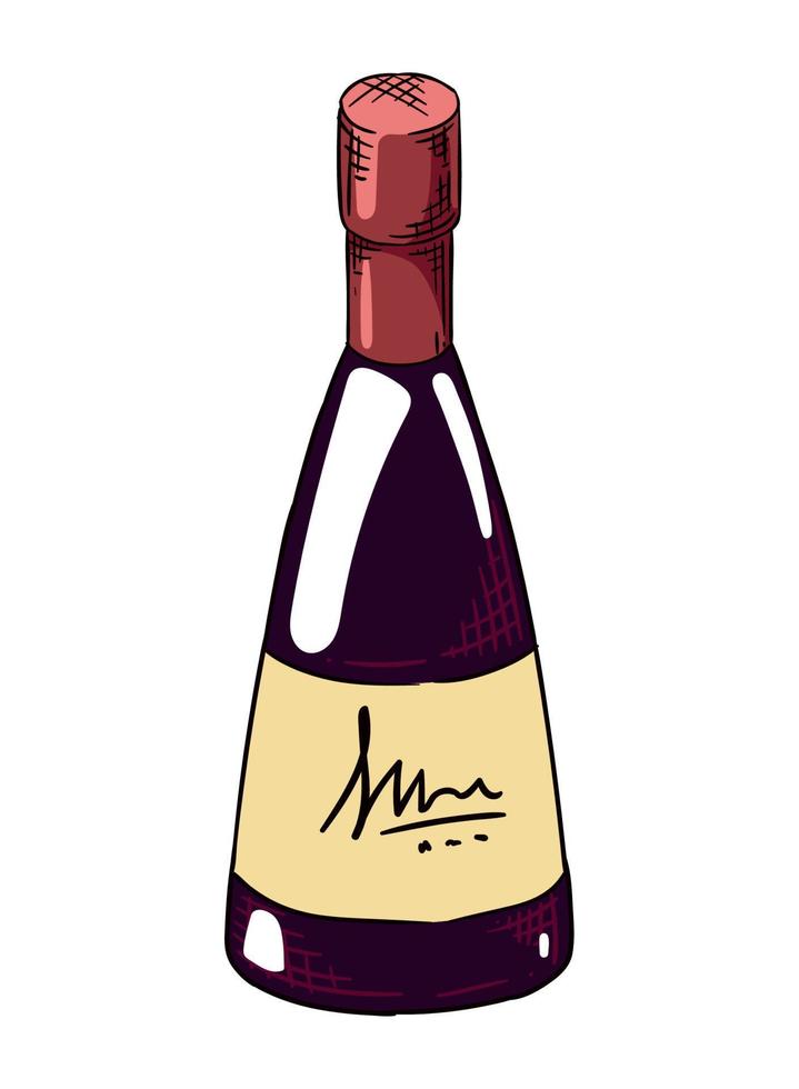 wine drink bottle vector