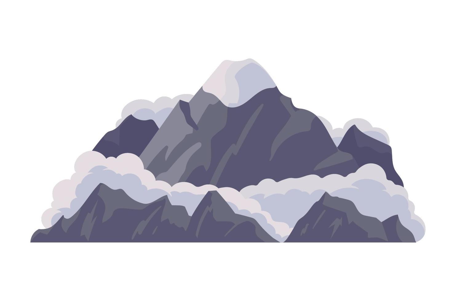 gray mountain with snow vector