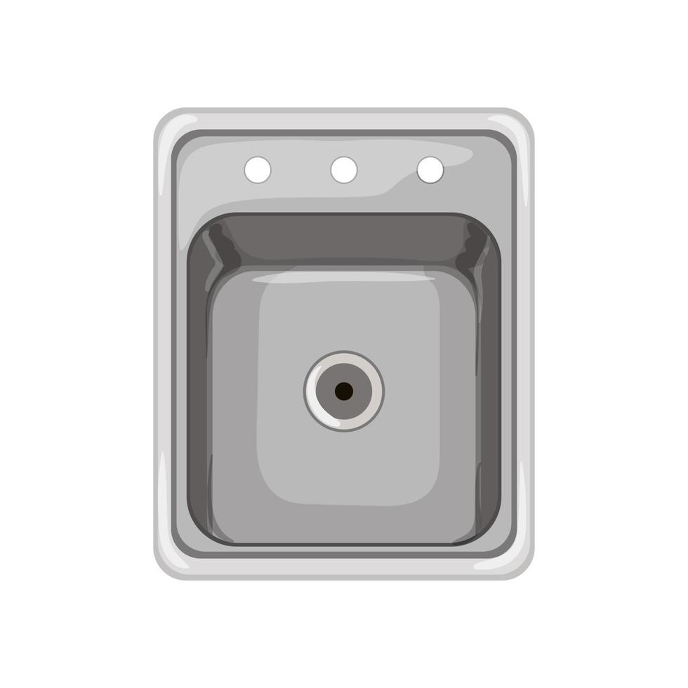 stainless metal sink cartoon vector illustration