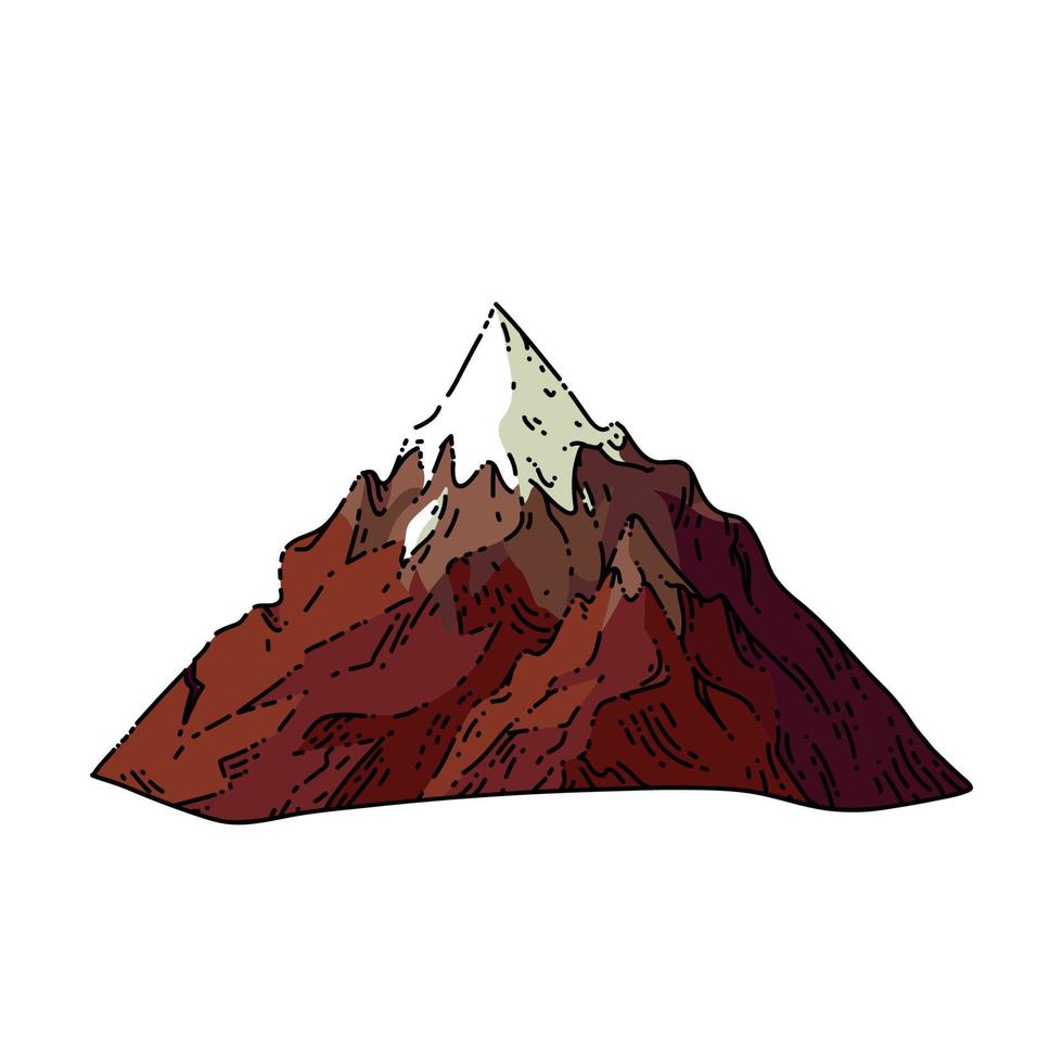 mountain snow sketch hand drawn vector