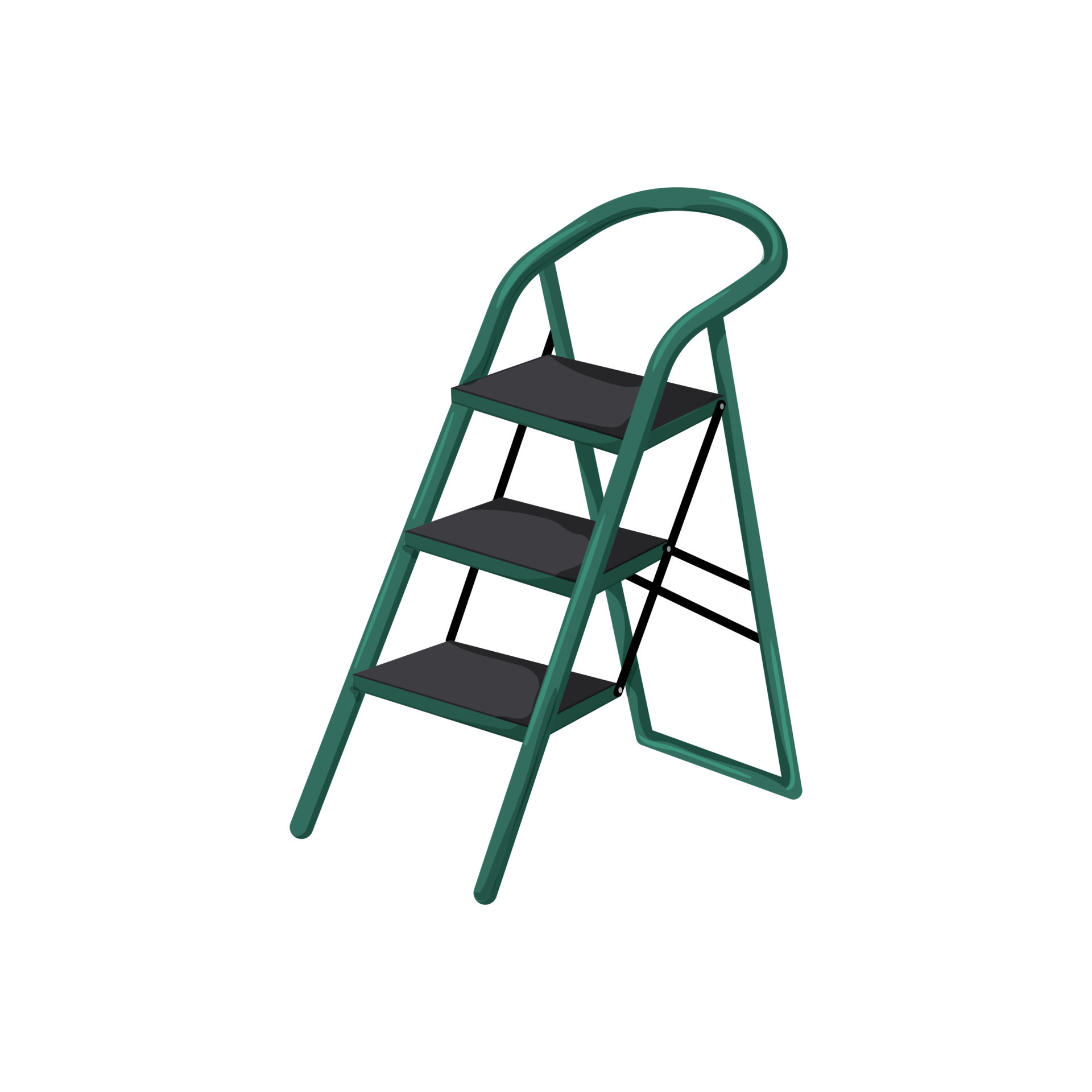 technician step ladder safety cartoon vector illustration 17407264