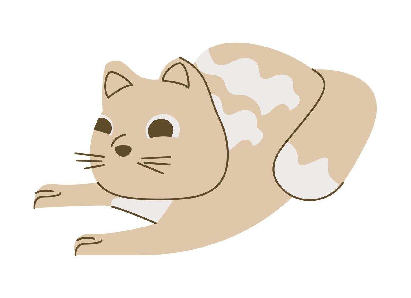 lindo gatito beige vector