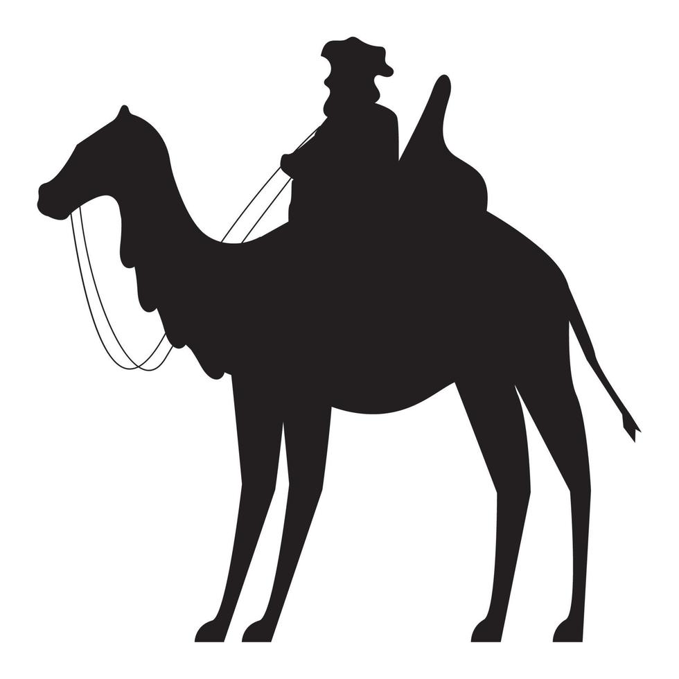 balthazar wise man in camel silhouette vector