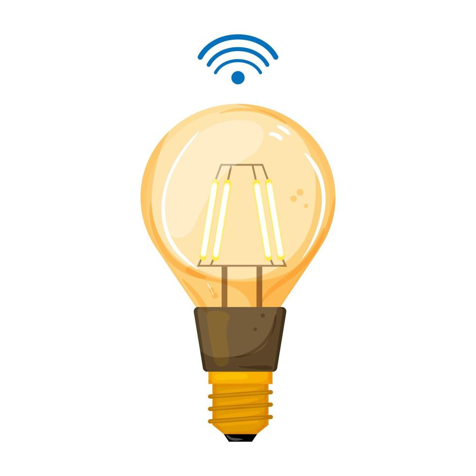 technology smart light bulb cartoon vector illustration