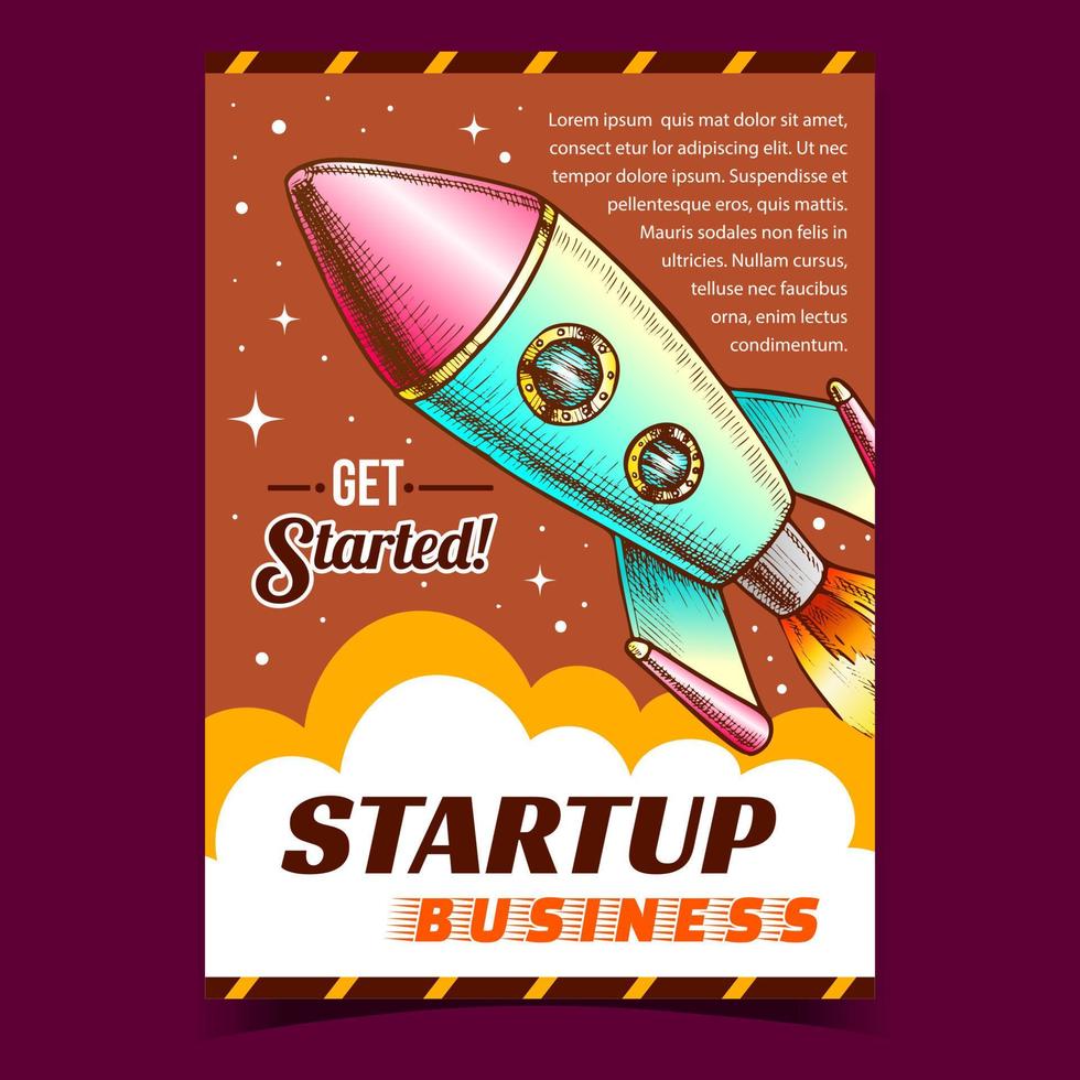 Startup Business Cosmic Advertising Banner Vector